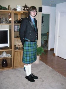 Rick in full Scottish regalia.